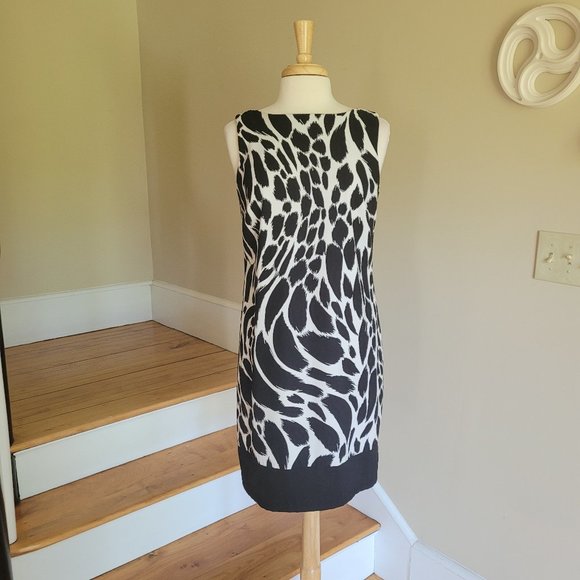 Animal Print Sleeveless Cocktail Sheath Dress By AB Studio.Size 10 - Picture 2 of 11